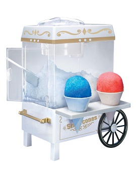 Vintage Old Fashioned Kids Snow Cone Maker Electric Machine Ice Snow Shaved Crusher Shaved Cart Nostalgia Shaved Ice Machine.